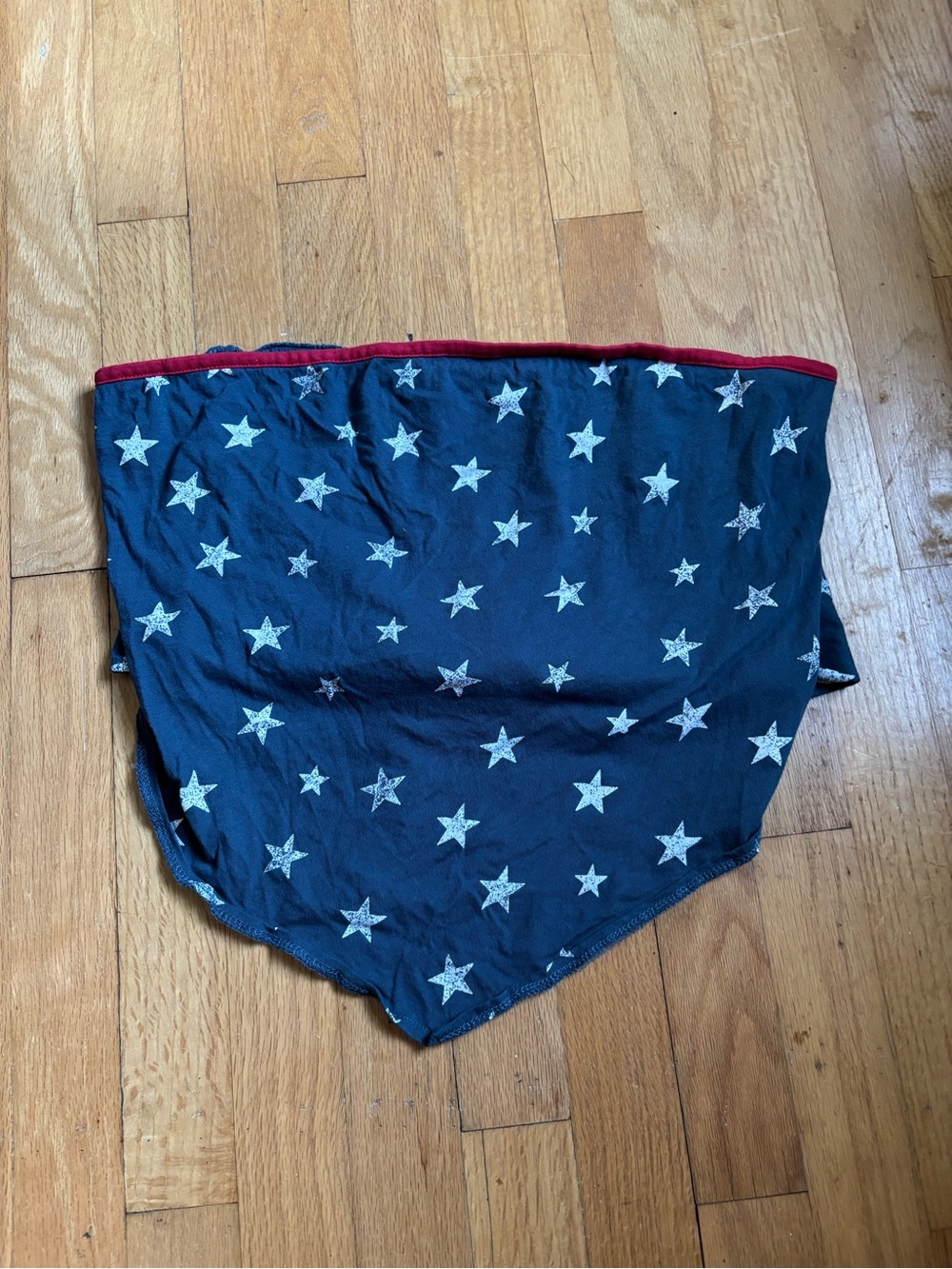 Fifth Sun Navy Star Print Bandana Tube Top XL | Tie Back Smocked